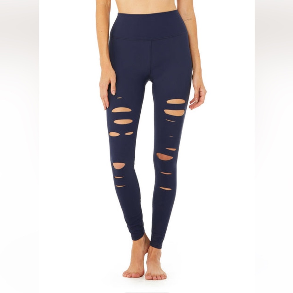 Alo High Waist Warrior Legging in Rich Navy